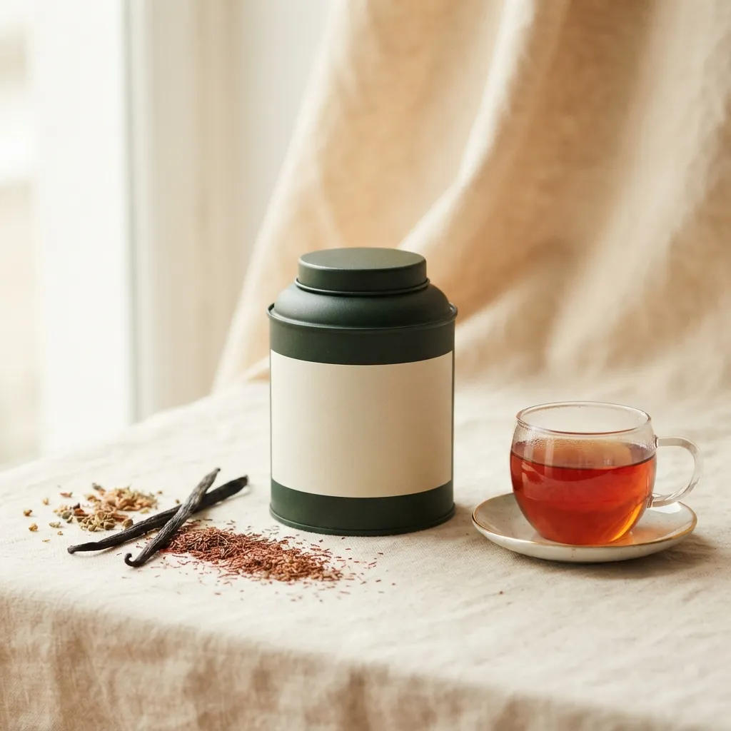 Rooibos Vanille Bourbon, rooibos bio et vraie vanille, sans théine.